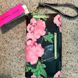 Betsey Johnson Pink Floral Wristlet